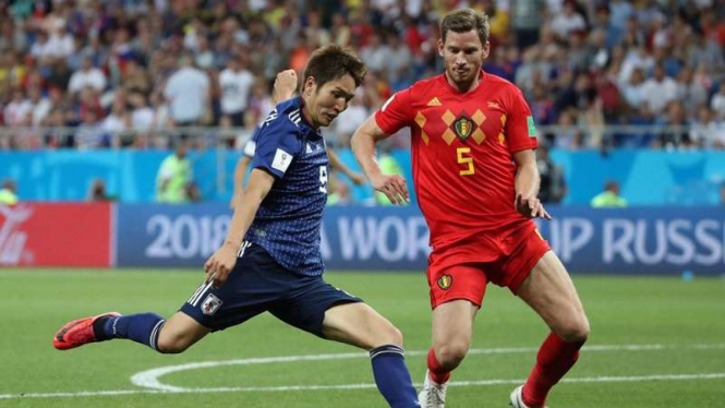 Pertandingan Belgia kontra Jepang di babak 16 besar Piala Dunia