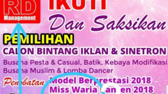 Pamflet pemilihan miss waria di Banten.