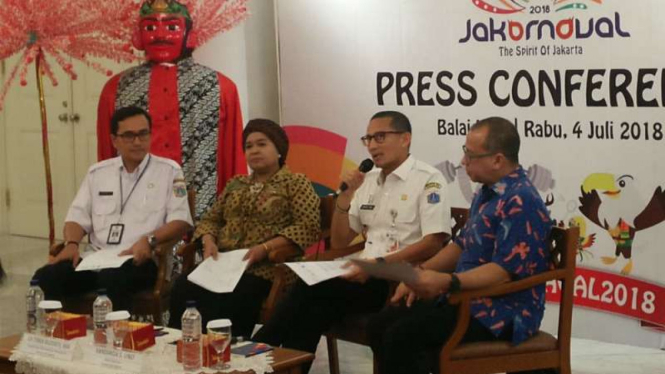 Wakil Gubernur DKI, Sandiaga Uno menyampaikan mengenai Jakarnaval HUT DKI ke-491