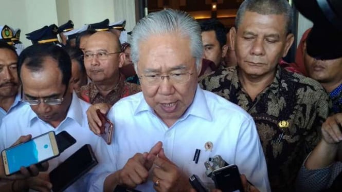 Menteri Perdagangan Enggartiasto Lukita di Medan, Sumatra Utara, pada Kamis, 5 Juli 2018.