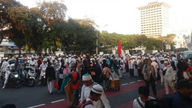 Aksi 67 membubarkan diri di depan Kantor Kemendagri, Jakarta, Jumat, 6 Juli 2018