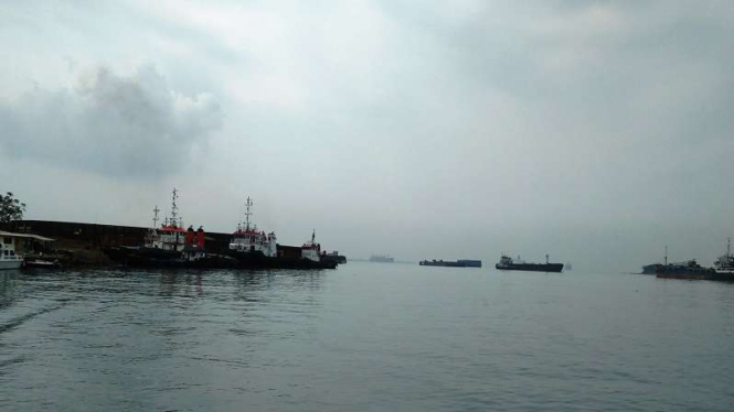 Suasana di perairan Banten pasca pipa gas di lepas pantai bocor