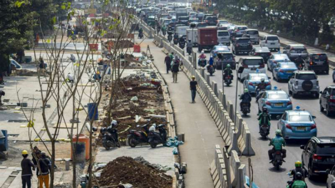 Penataan kawasan Jalan Sudirman-Thamrin jelang Asian Games 2018.