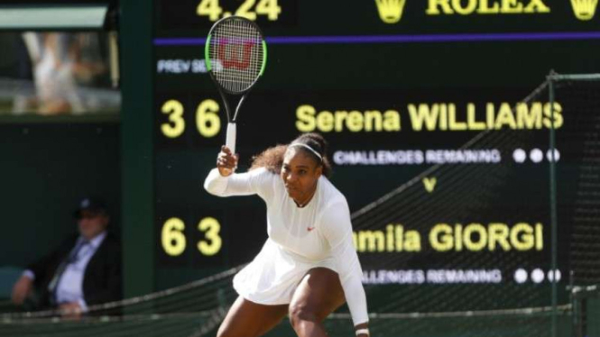 Serena Williams saat tampil di Wimbledon