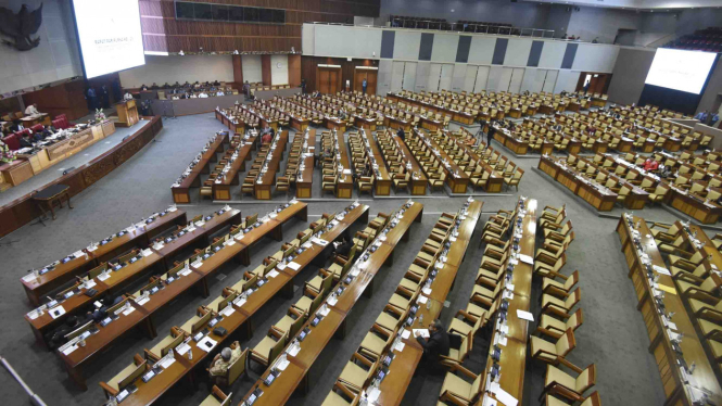 Suasana di Ruang Rapat Paripurna DPR RI.