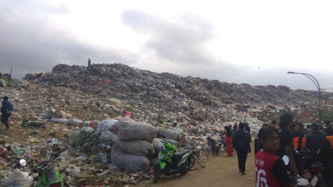 Gunungan sampah di TPA Supit Urang, Malang, Jawa Timur, Rabu, 11 Juli 2018. 
