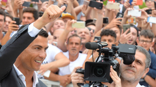 Cristiano Ronaldo tiba di Turin