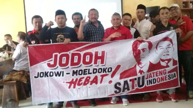 Deklarasi dukungan Jokowi-Moeldoko oleh sejumlah organisasi di Semarang, Jawa Tengah, pada Rabu, 18 Juli 2018.