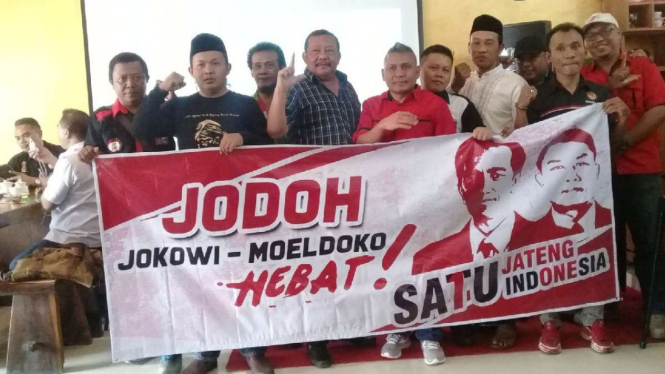 Deklarasi dukungan Jokowi-Moeldoko oleh sejumlah organisasi di Semarang, Jawa Tengah, pada Rabu, 18 Juli 2018.