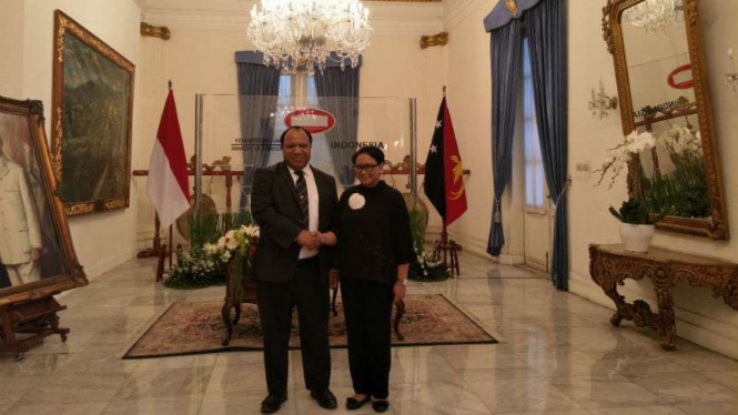 Pertemuan bilateral Menlu RI dan Menlu Papua Nugini