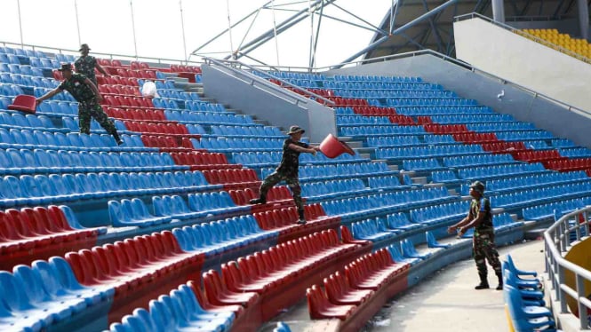 Perbaikan kursi Stadion Gelora Sriwijaya Jakabaring (GSJ)