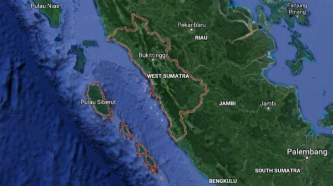 Peta Sumatera Barat.