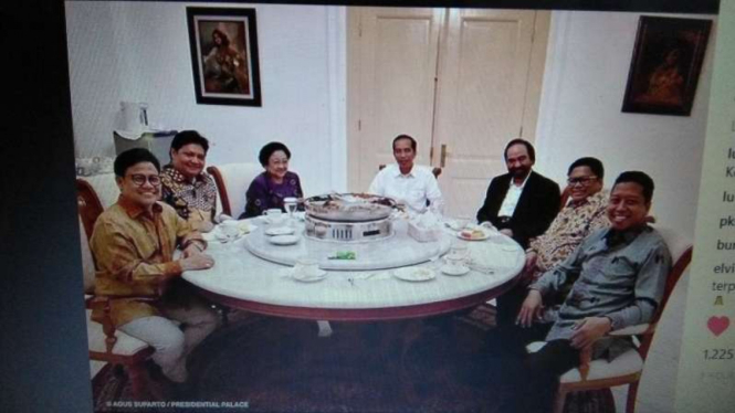 Jokowi bertemu dengan enam ketua umum partai koalisi.