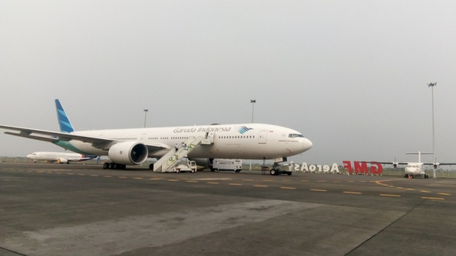 Maskapai penerbangan haji Garuda Indonesia tengah melakukan ramp check