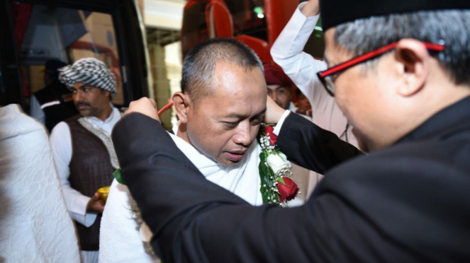 Jemaah haji Indonesia tiba di Mekah dari Madinah, 26 Juli 2018
