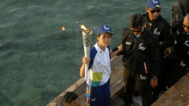 Obor Asian Games 2018 sampai di Tanjung Bira