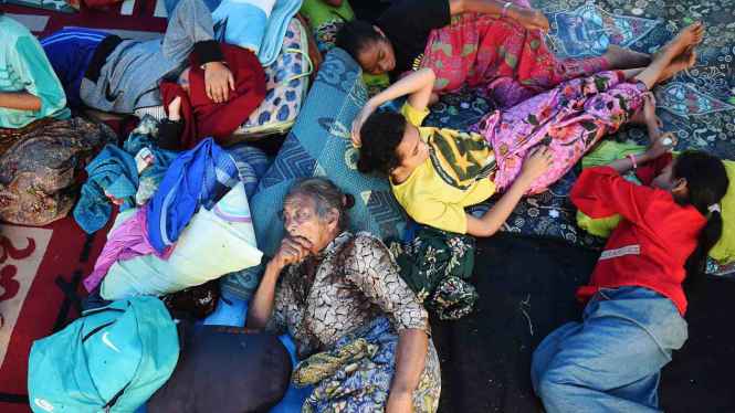 Kondisi pengungsi korban gempa bumi di Lombok