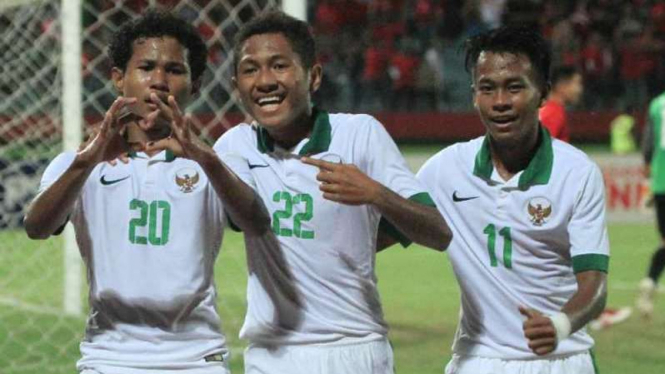 Trio timnas Indonesia U-16, Fathur Rahman, Bagus Kahfi dan M Supriadi