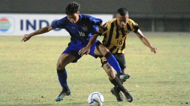 Pertandingan Thailand U-16 saat melawan Malaysia. 