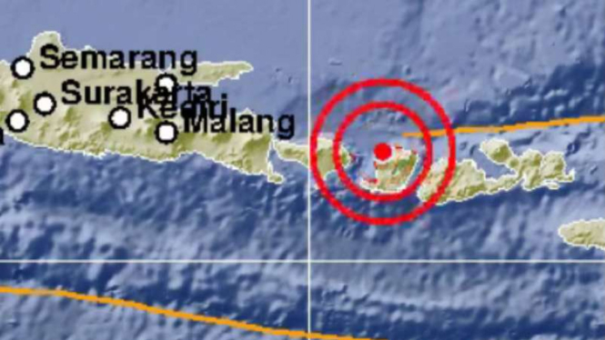 Lokasi gempa 5,6 SR Lombok.
