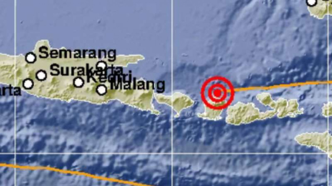 Lokasi gempa 5,0 Lombok.