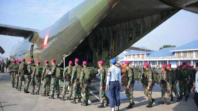 200 pasukan Marinir TNI AL diberangkatkan ke Lombok, bantu evakuasi korban gempa