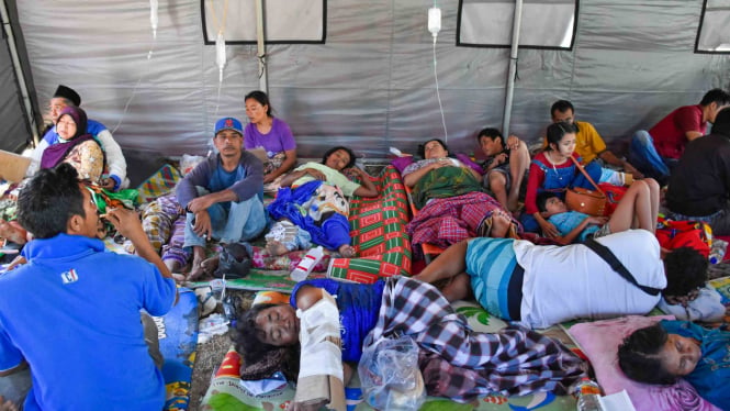 Korban gempa bumi di Lombok, NTB.