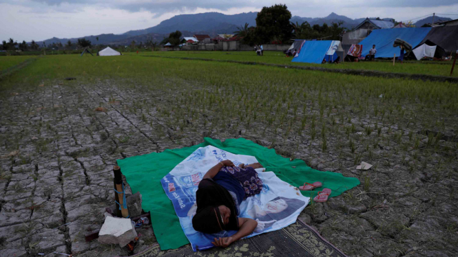 Pengungsi korban terdampak gempa bumi di Lombok