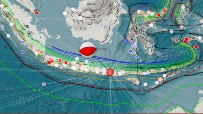 Peta lokasi gempa 6,2 SR di Lombok.