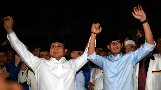 Capres Prabowo Subianto dan Cawapres Sandiaga Uno.