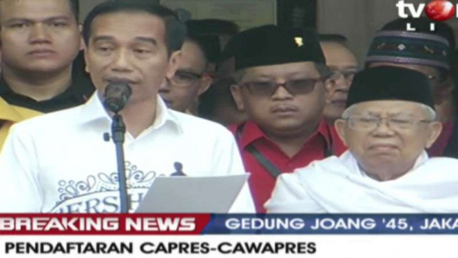 Calon Presiden Jokowi dan Wakil Presiden KH Ma'ruf Amin.