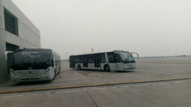 Bus anyar di Bandara Soetta untuk angkut atlet Asian Games 2018