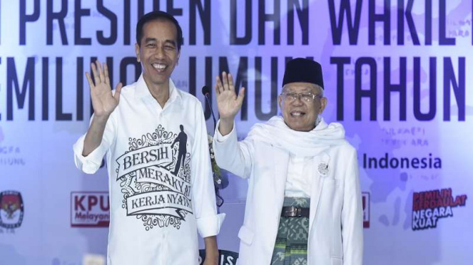 Pasangan capres cawapres, Jokowi-KH Maruf Amin di KPU Jakarta