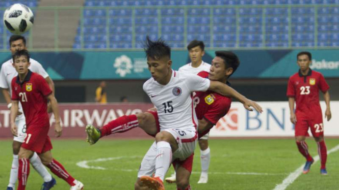 Duel Laos vs Hong Kong di penyisihan Grup A Asian Games 2018.