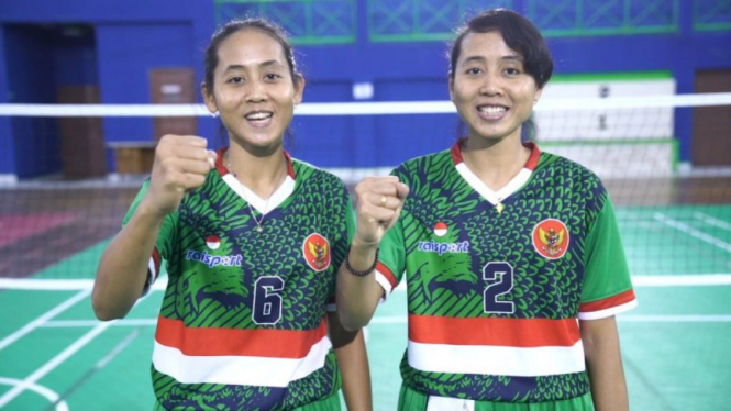Lena dan Leni, atlet sepak takraw putri andalan Indonesia di Asian Games 2018.