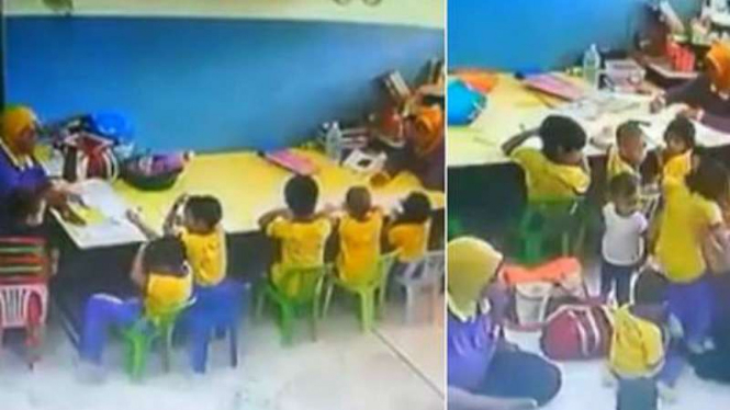 Guru TK tindas anak-anak muridnya di Malaysia