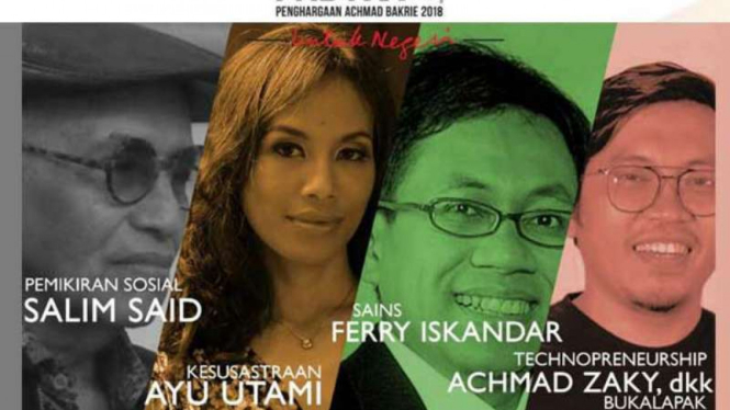 Empat tokoh penerima Penghargaan Achmad Bakrie XVI 2018