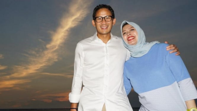 Sandiaga Uno bersama sang istri, Nur Asia