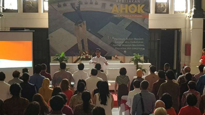 Peluncuran buku Ahok di Gedung Filateli, Jakarta, Kamis, 16 Agustus 2018.
