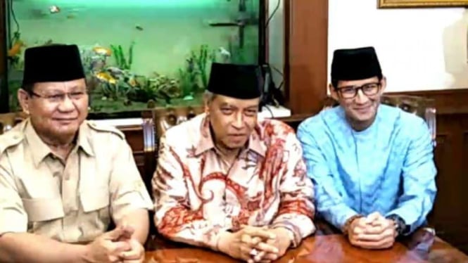 Prabowo Subianto dan Sandiaga Uno bertemu Ketua Umum PBNU KH. Said Aqil Siradj.