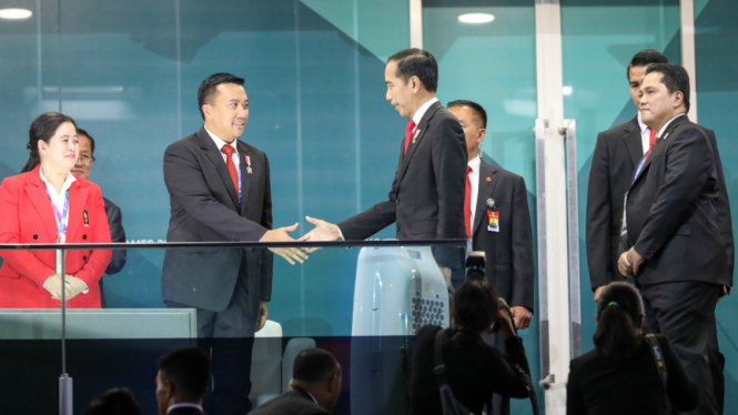 Presiden Joko Widodo saat pembukaan Asian Games 2018.