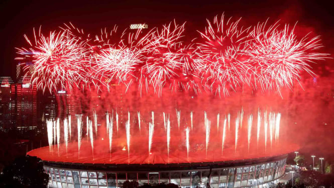 Semarak kembang api di Pembukaan Asian Games 2018