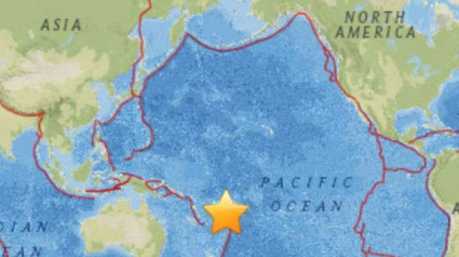 Gempa 8,2 SR guncang Kepulauan Fiji di Pasifik, Minggu, 19 Agustus 2018.