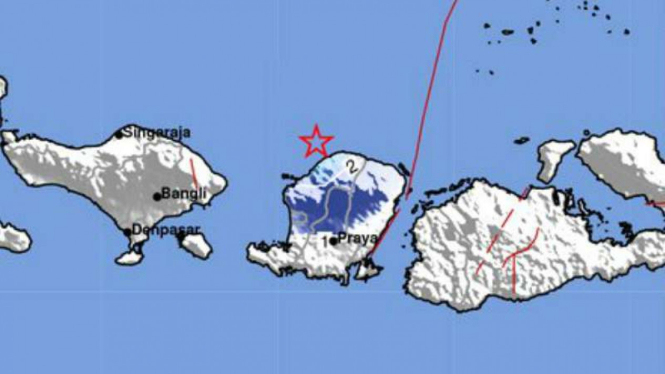Peta gempa lombok