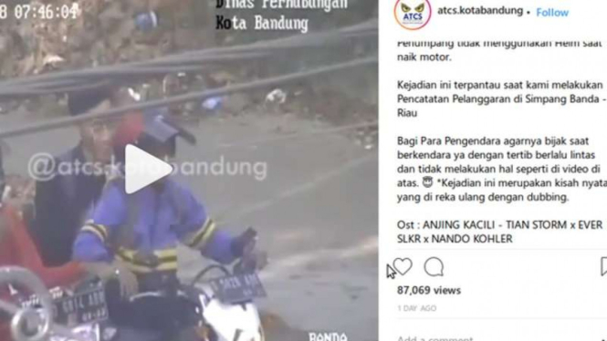 Aksi viral lalu lintas di Bandung.