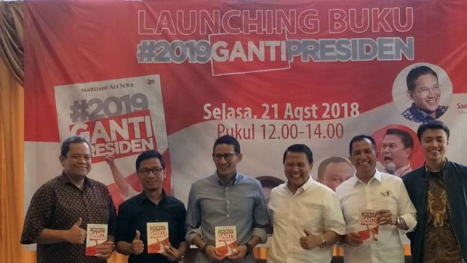 Launching buku #2019GantiPresiden di Jakarta, Selasa, 21 Agustus 2018.