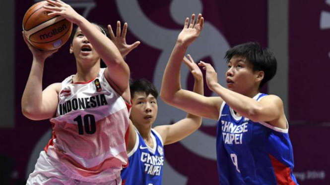 Timnas basket putri Indonesia vs Taiwan.