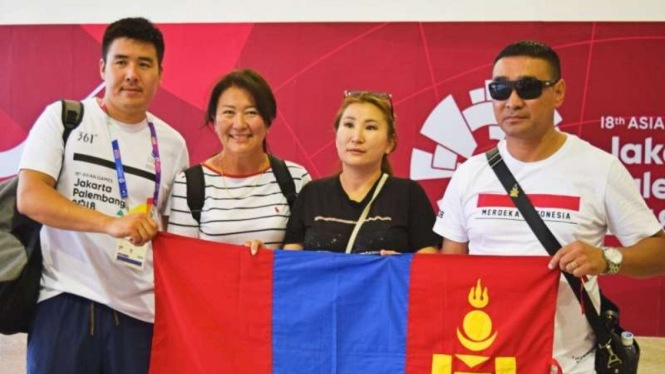 Suporter Kontingen Mongolia di Asian Games 2018