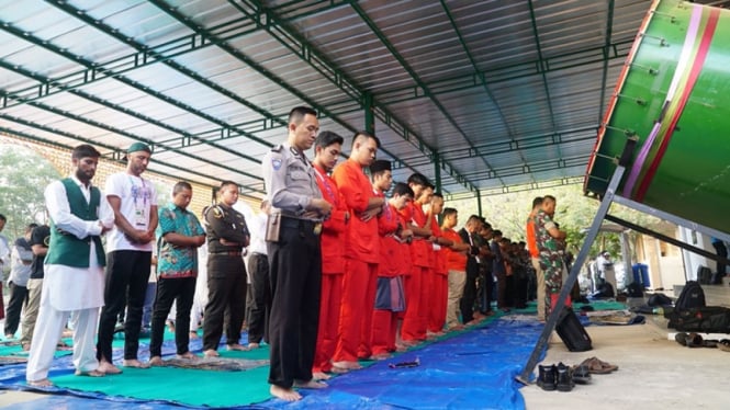 Suasana salat Idul Adha di Jakabaring Sports City