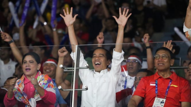 Ekspresi Presiden Jokowi Saat Nonton Asian Games